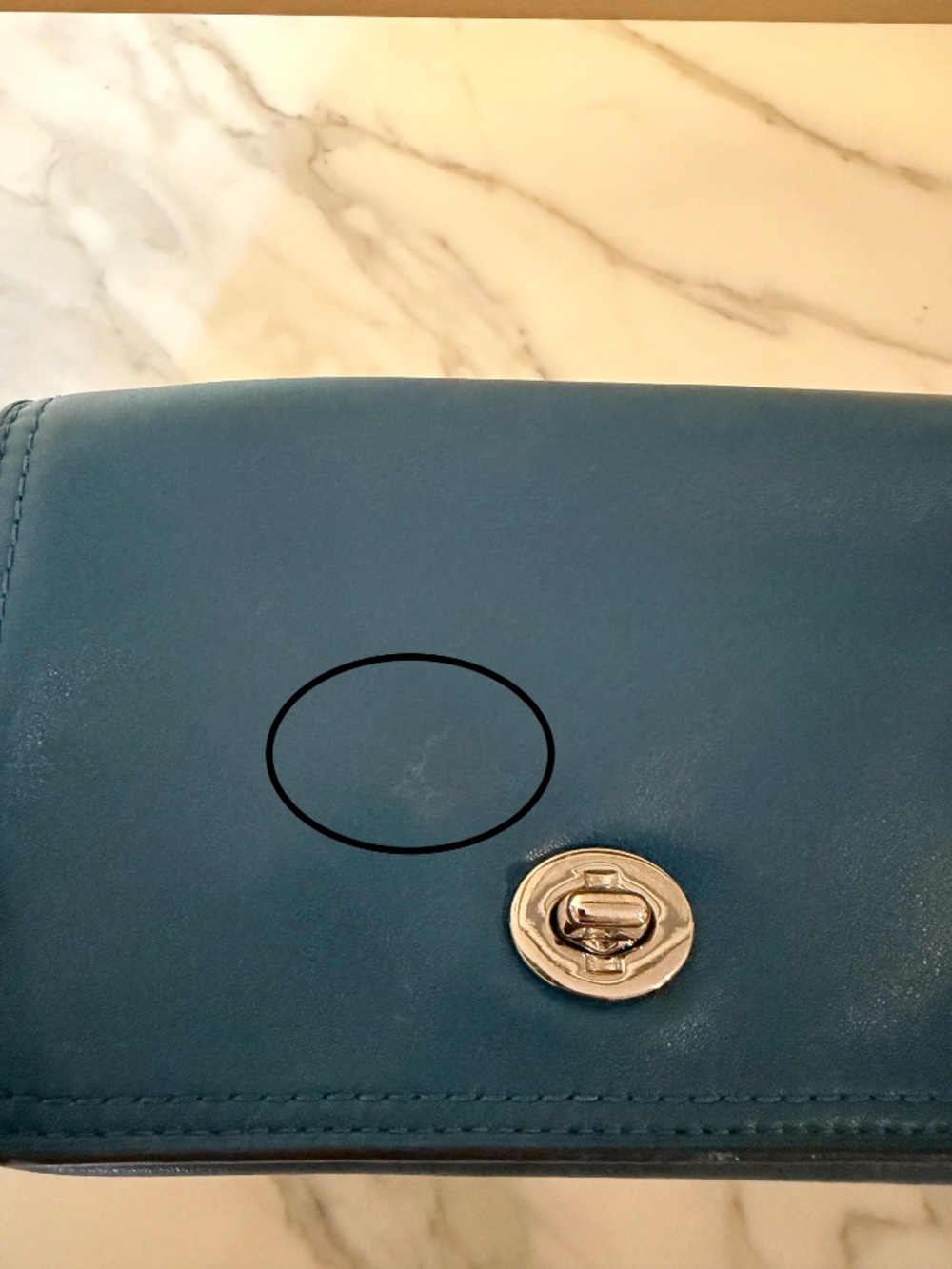 Coach Teal Blue Leather Turnlock Crossbody with double tassels - Picture 10 of 11